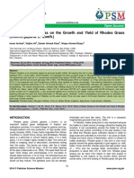 Effect of Water Stress On The Growth and Yield of Rhodes Grass (Chloris Gayana. L. Kunth.)