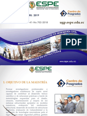 Investigacion En Ingenieria Civil Mencion En Estructuras 2019