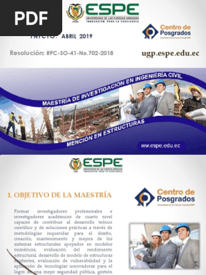 Investigacion En Ingenieria Civil Mencion En Estructuras 2019