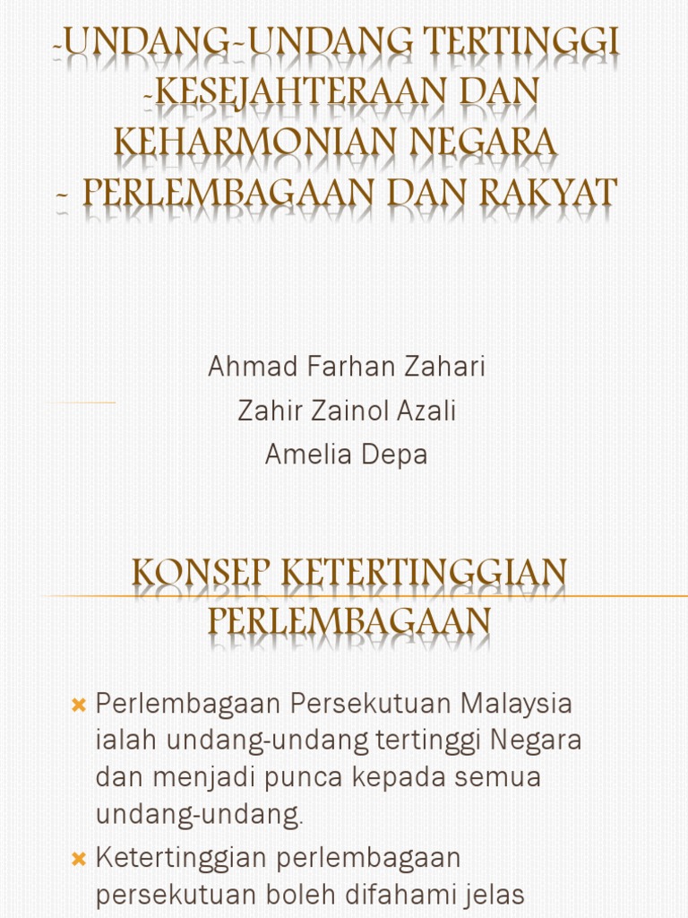 Kesejahteraan Dan Keharmonian Negara Perlebagaan Pdf