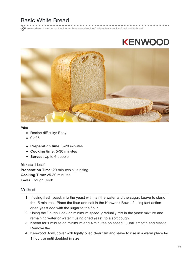 Basic White Bread Pdf Dough Baker S Yeast