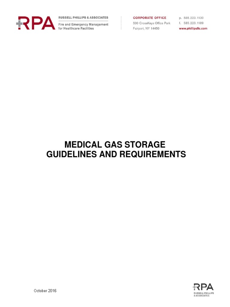Medical Gas Storage Guidelines and Requirements October 2016 PDF