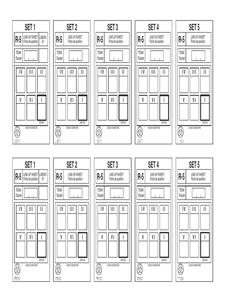 FIVB Rotation Slips PDF | PDF