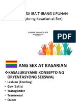 Kasarian Sa Iba'T-Ibang Lipunan (Konsepto NG Kasarian at Sex)