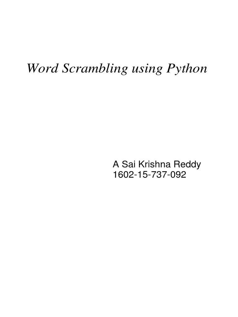 Python Word Scrambling Guide | PDF | Computers
