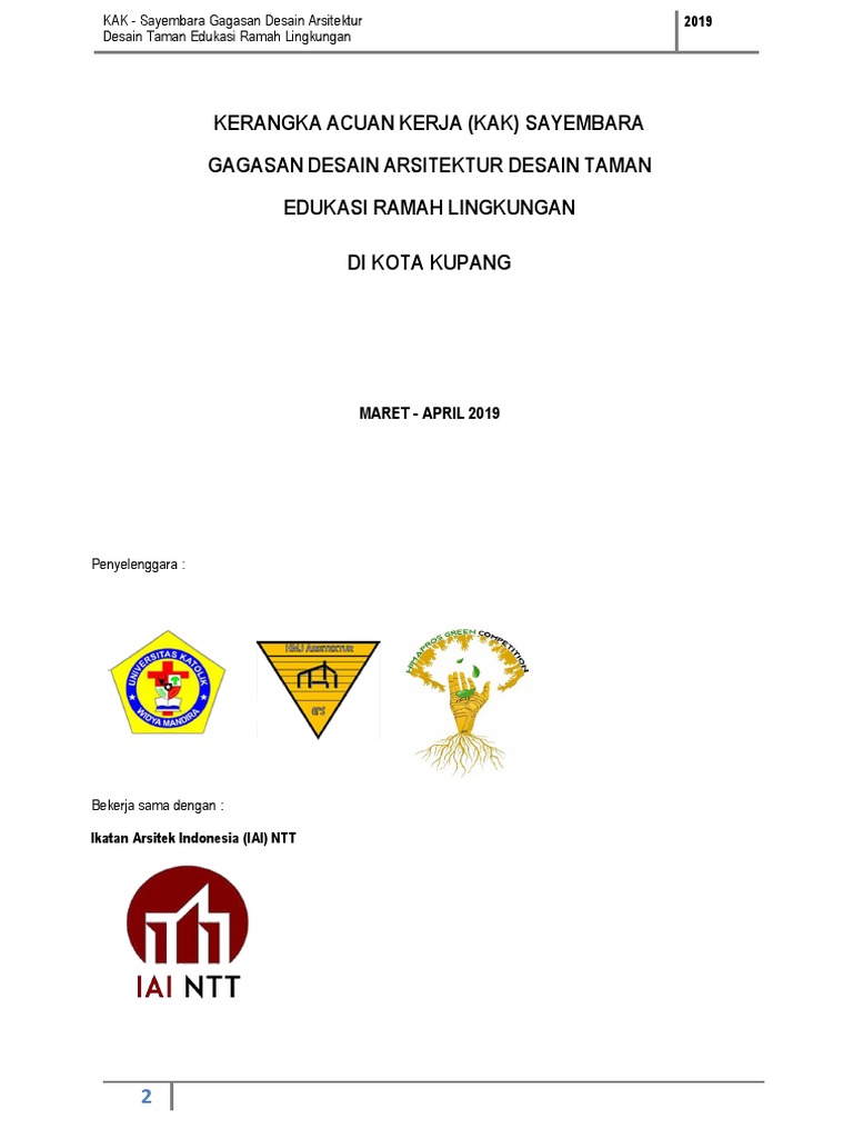 KAK Sayembara Desain Taman Kota NEW | PDF