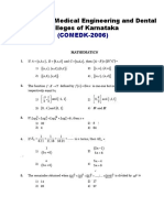 Comedk 2006 Maths PDF