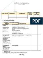 Esquema Sesión de Aprendizaje