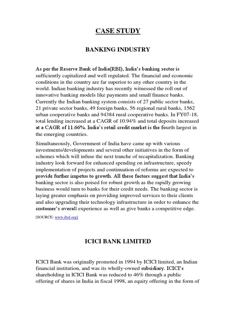 case study examples banking interview