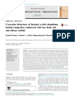 Corrosion Behaviour of Thermal Cycled Aluminium Hybrid Composites Reinforced With Rice Husk Ash and Silicon Carbide