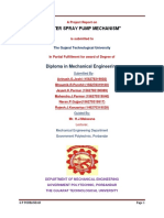 "Water Spray Pump Mechanism": Diploma in Mechanical Engineering