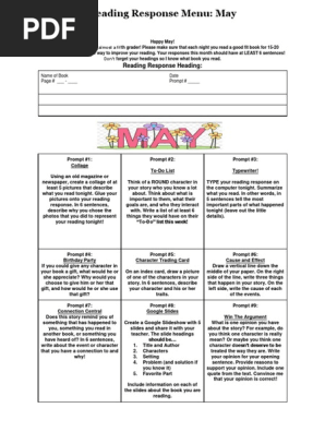 may reading response