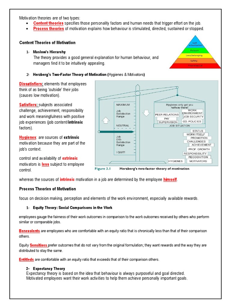 Overview of Motivation Theories | PDF | Motivation | Motivational