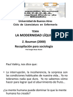 LA MODERNIDAD LÍQUIDA Recopliacion de La Clase.sociologia, Prof. Alunni