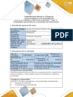 Guía de Actividades y Rúbrica de Evaluación - Paso 4 - Propiedades Psicometricas y Resultados Del Instrumento