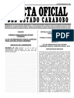 Ley de Presupuesto de Caraboobo 2018 GACETA Nro 6522