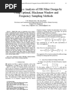 Performance Analysis of FIR Filter Design by Using Optimal, Blackman Window and Frequency Sampling Methods