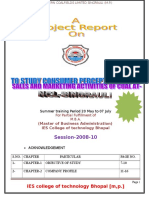 111 to Study Consumer Perception About Sales and Marketing Activities of NCL Singrauli 222