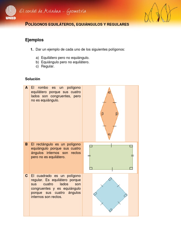 Geometria Poligonos Equilateros Equiangulos Regulares | PDF
