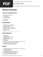 Legal Research Checklist Handout - The Canadian Legal Research and Writing Guide