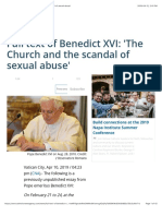 Full Text of Benedict XVI: 'The Church and The Scandal of Sexual Abuse' PDF