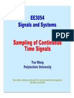 EE3054 Signals and Systems: Sampling of Continuous Time Signals