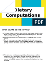 Dietary Computations 1