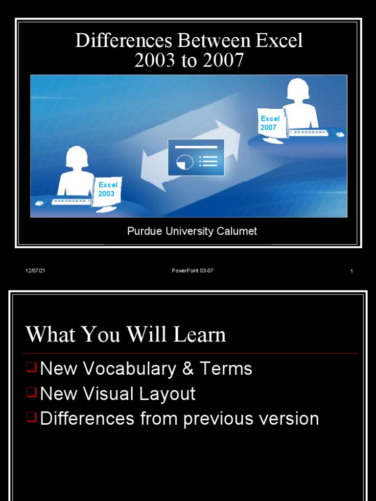 Excel 2003 vs 2007 Features Guide | PDF | Microsoft Excel | Graphical ...