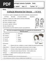 Avaliação de Ciências I UDB-2019