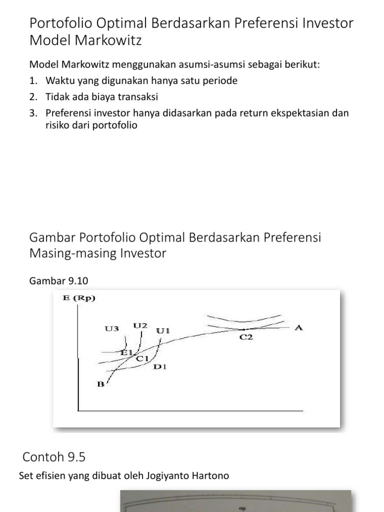 Portofolio Optimal Berdasarkan Preferensi Investor Model Markowitz