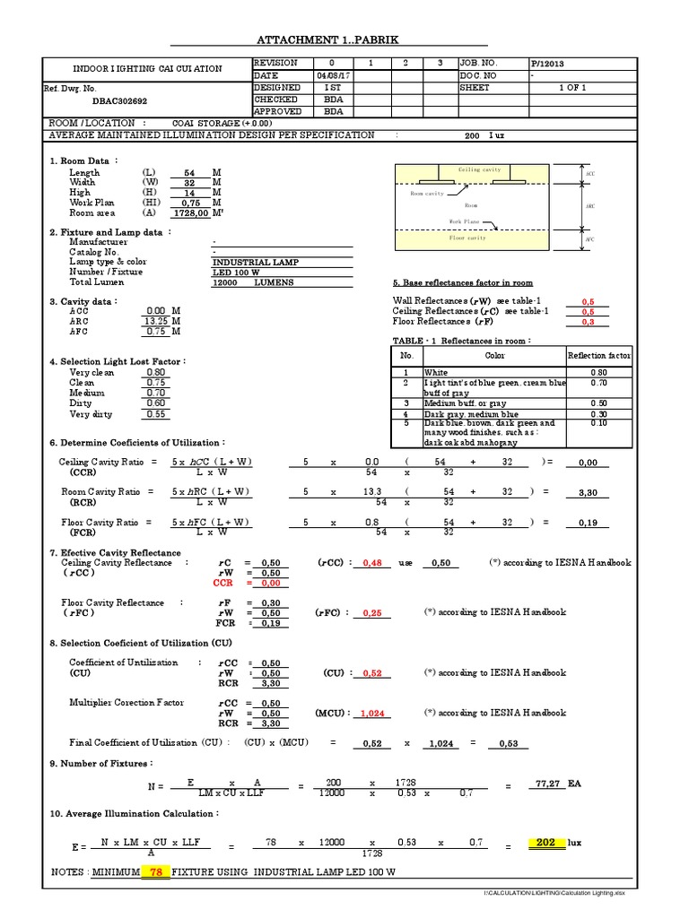 Calculation Lighting 2 | PDF | Lighting | Electrodynamics
