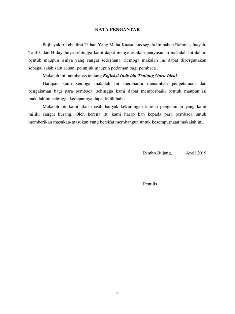 Kata Pengantar Makalah Ips Individu Guru Paud