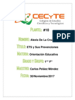 Alexis de La Cruz S. ETS y Sus Prevenciones Orientación Educativa 1°" F" Carlos Peláez Méndez 30/noviembre/2017