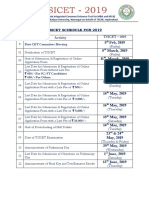 TSICET - 2019: Tsicet Schedule For 2019 Activity TSICET - 2019