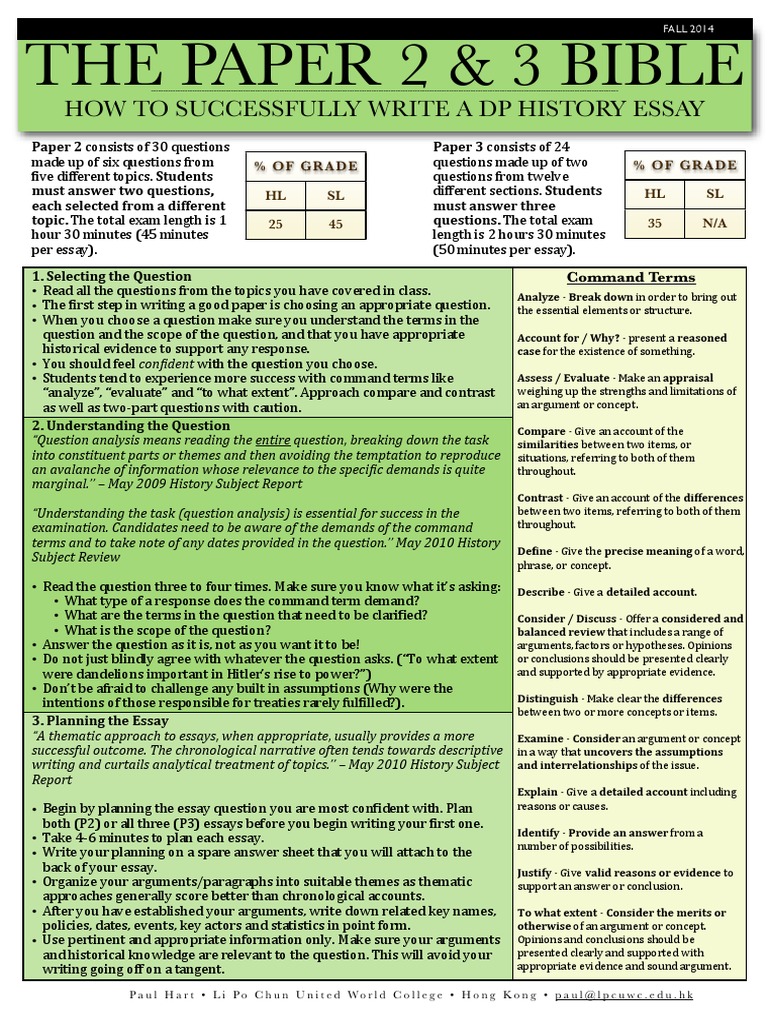 ib history essay questions
