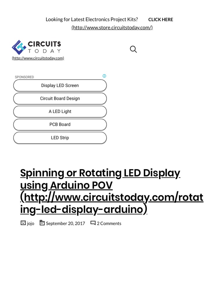 Spinning - Rotating LED Display Using Arduino POV | PDF | Light ...