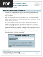 A01 - Hospital Patient Safety Indicators Questionnaire - Hospital Profile