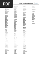 List of Vocabularies Level 3: Form 1