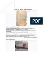 Decreto de Erección Del Estado de Hidalgo