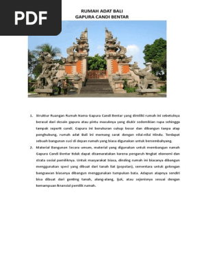 Rumah Adat Bali Gapura Candi Bentar