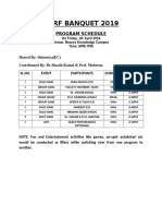 Surf Banquet 2019: Program Schedule