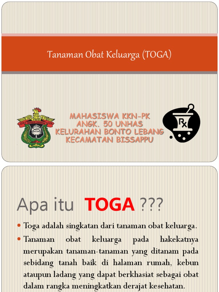 Ppt Tanaman Obat Keluarga Toga Pdf