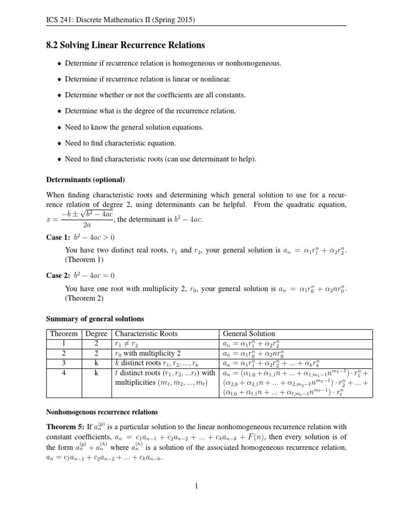 RecurrenceRelations2 QA PDF | PDF | Recurrence Relation | Initial Condition