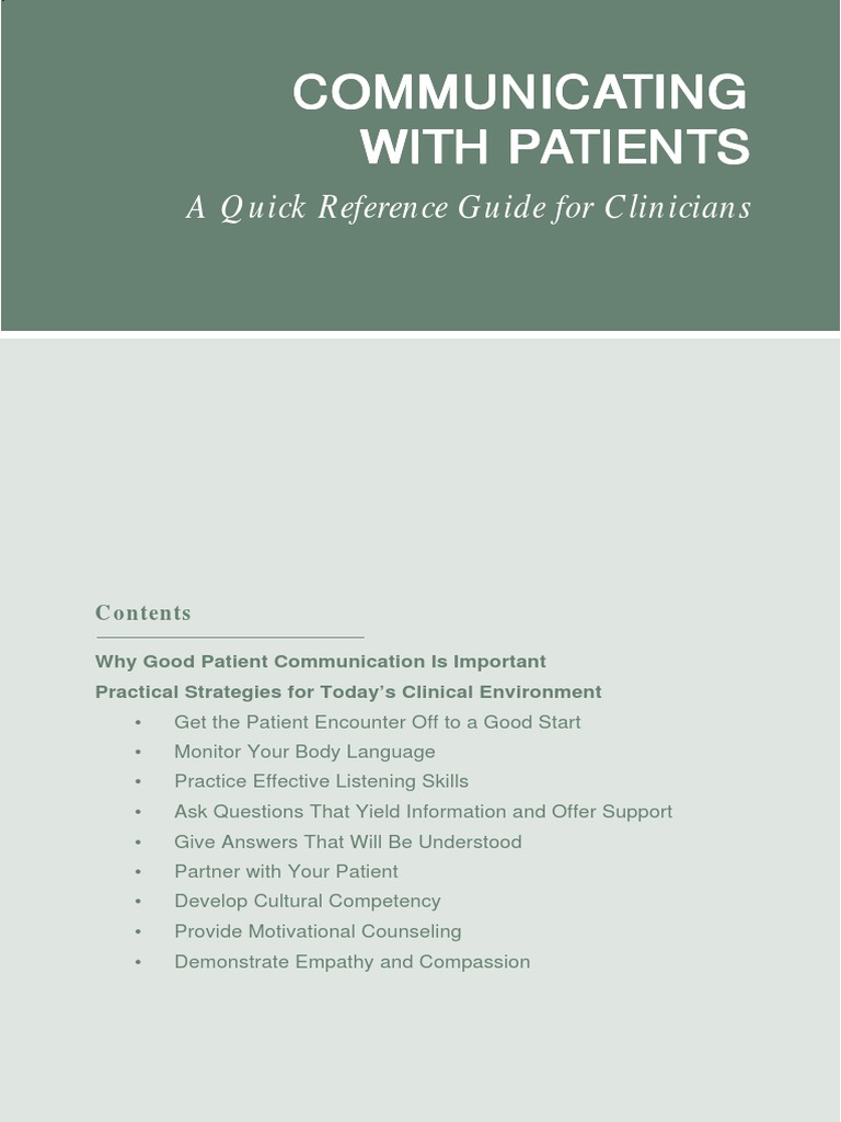 Empathy in Patient Communication Guide | PDF | Empathy | Patient