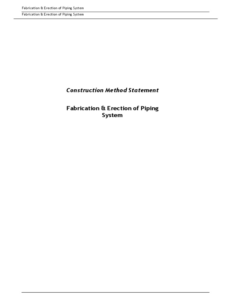 Method Statement For Piping Fabrication – KMCV