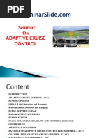 Seminar On: Adaptive Cruise Control