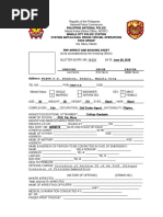 Arrest and Booking Sheet