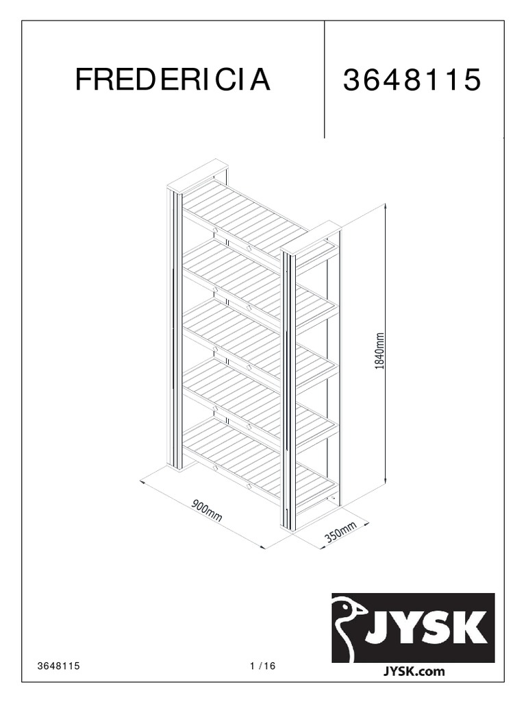 JYSK R989250 Assembly Instructions A3648115 PDF