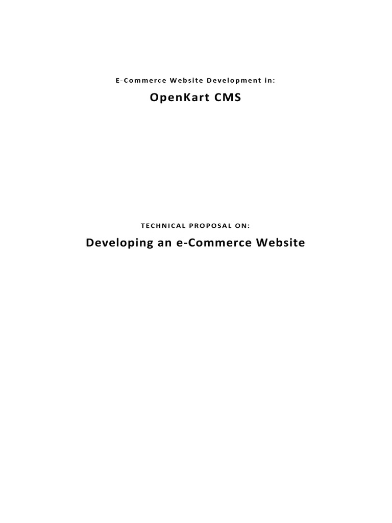 OpenKart E-Commerce Development Proposal | PDF | Retail | E Commerce