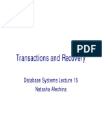 Database transactions, recovery, and concurrency